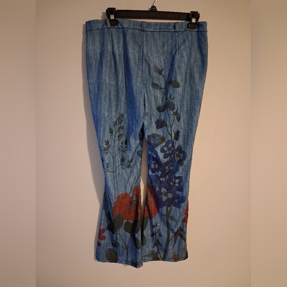Floral Print Blue Pants - Picture 2 of 16
